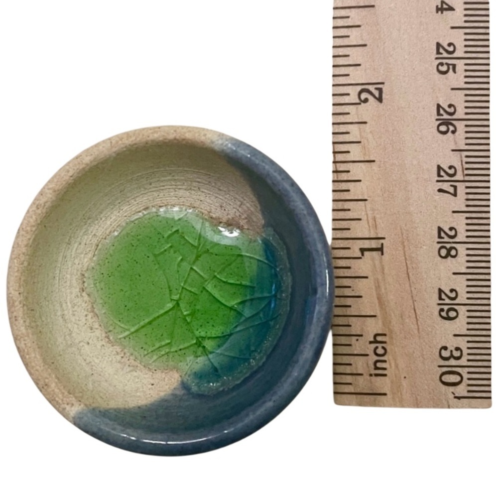 Blue & Green Ceramic Incense Bowl New - Picture 3 of 3
